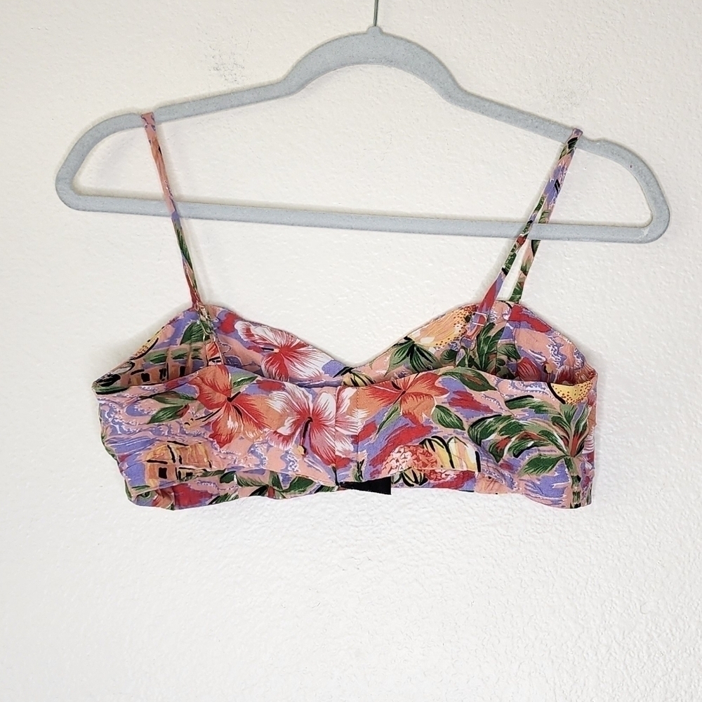 LF Tropical Print Crop Top M - Picture 3 of 5